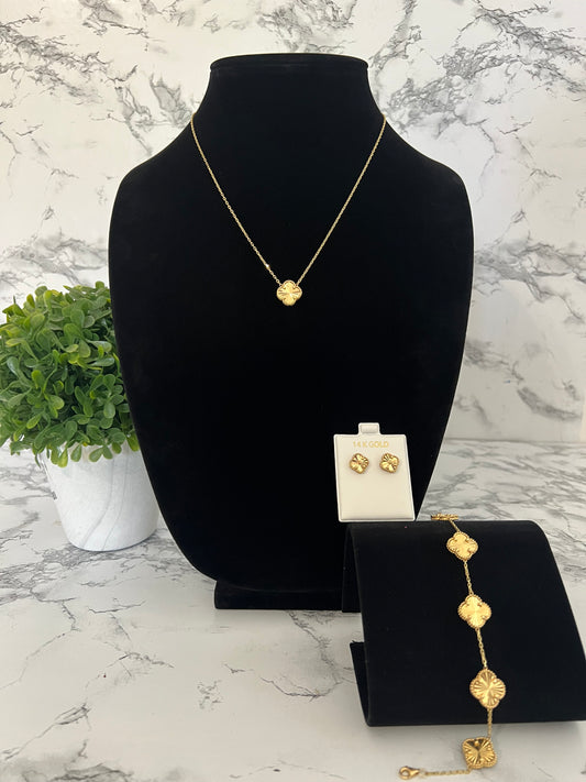 14k Gold Clover Set